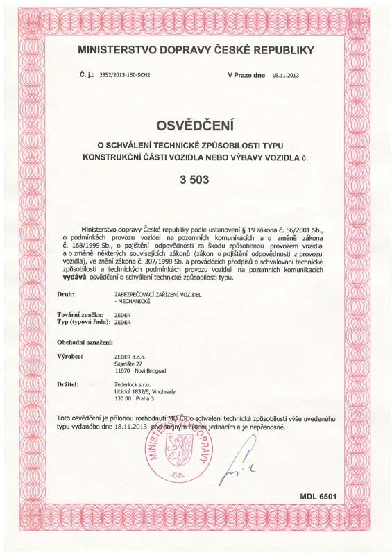 certifikát